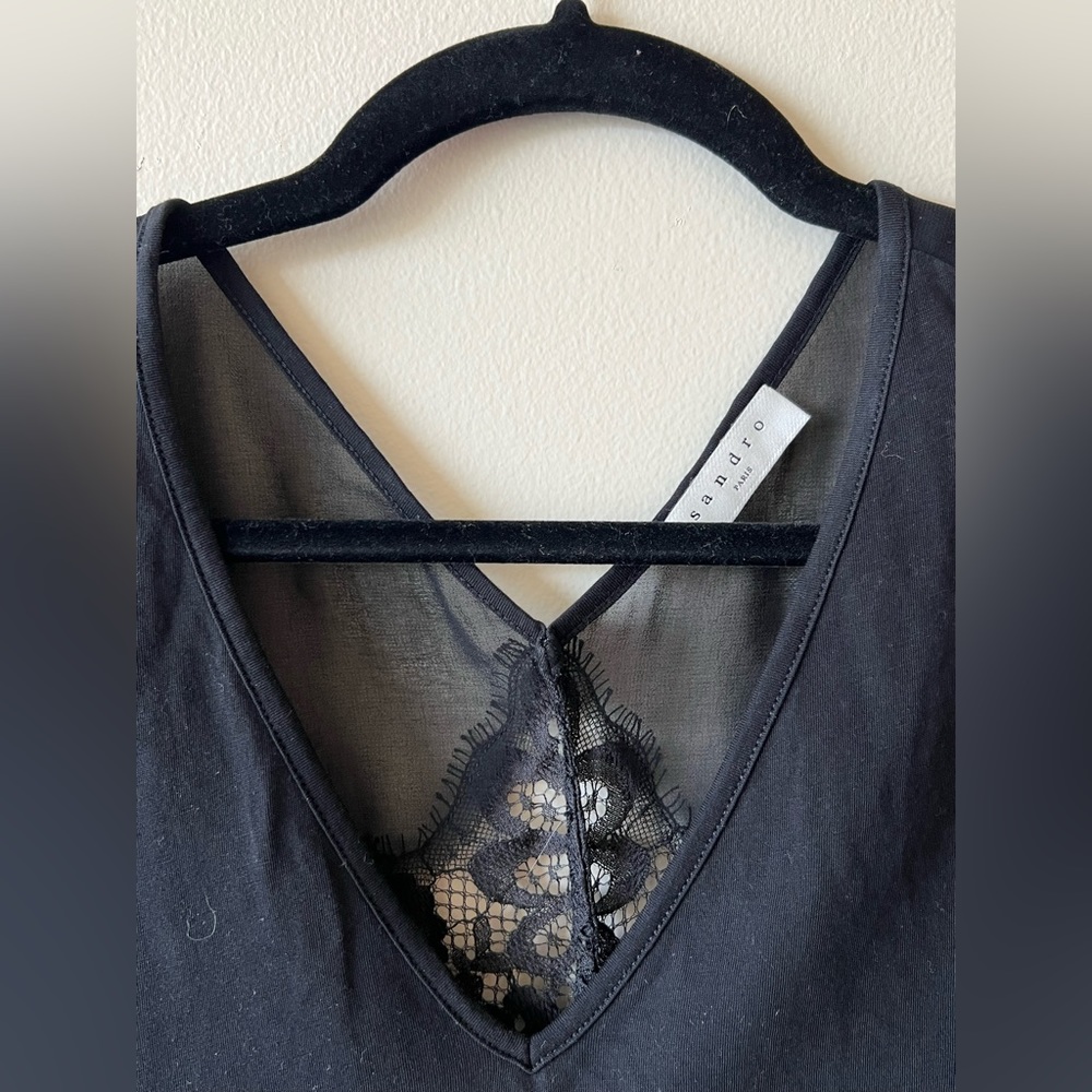 Sandro Women’s Black Lace Back Shirt